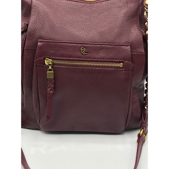 Elliott Lucca Burgundy Gwen Crossbody Pebble Leather Handbag  Super Soft - Picture 2 of 12
